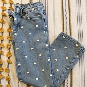 Girls Heart-Patterned Jeans